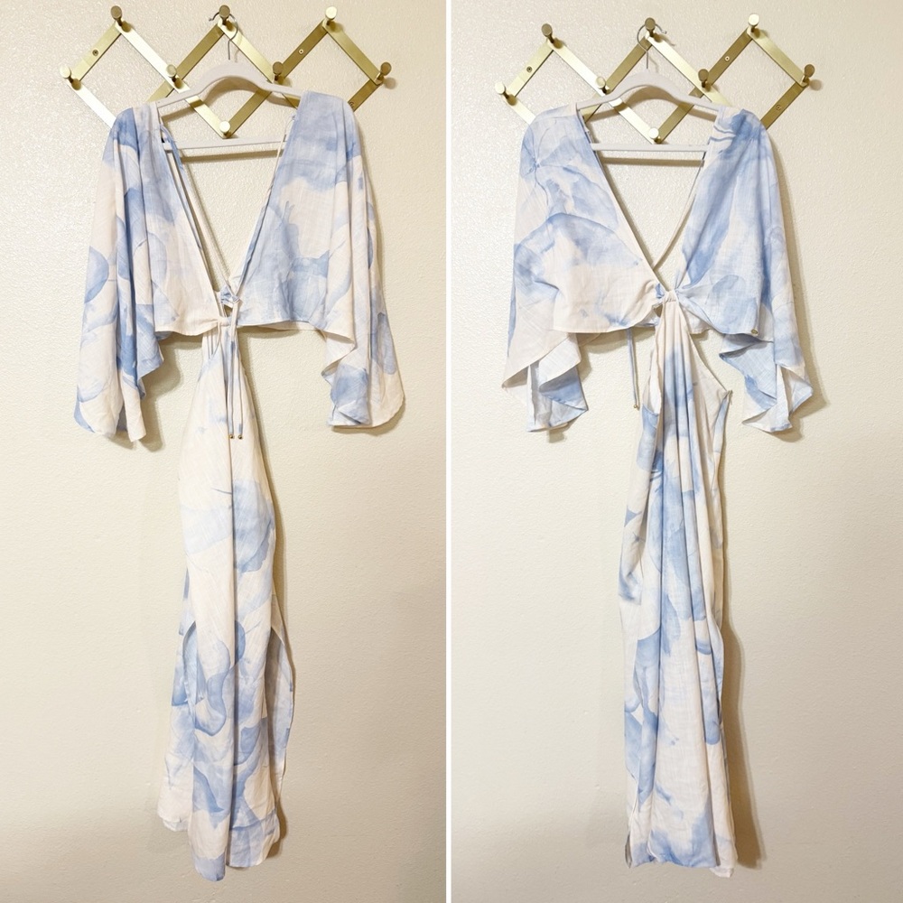 NWT BOAMAR Avalon Floral Light Blue Revolve Cutout Maxi Dress in Blossom Size XL - Picture 5 of 11